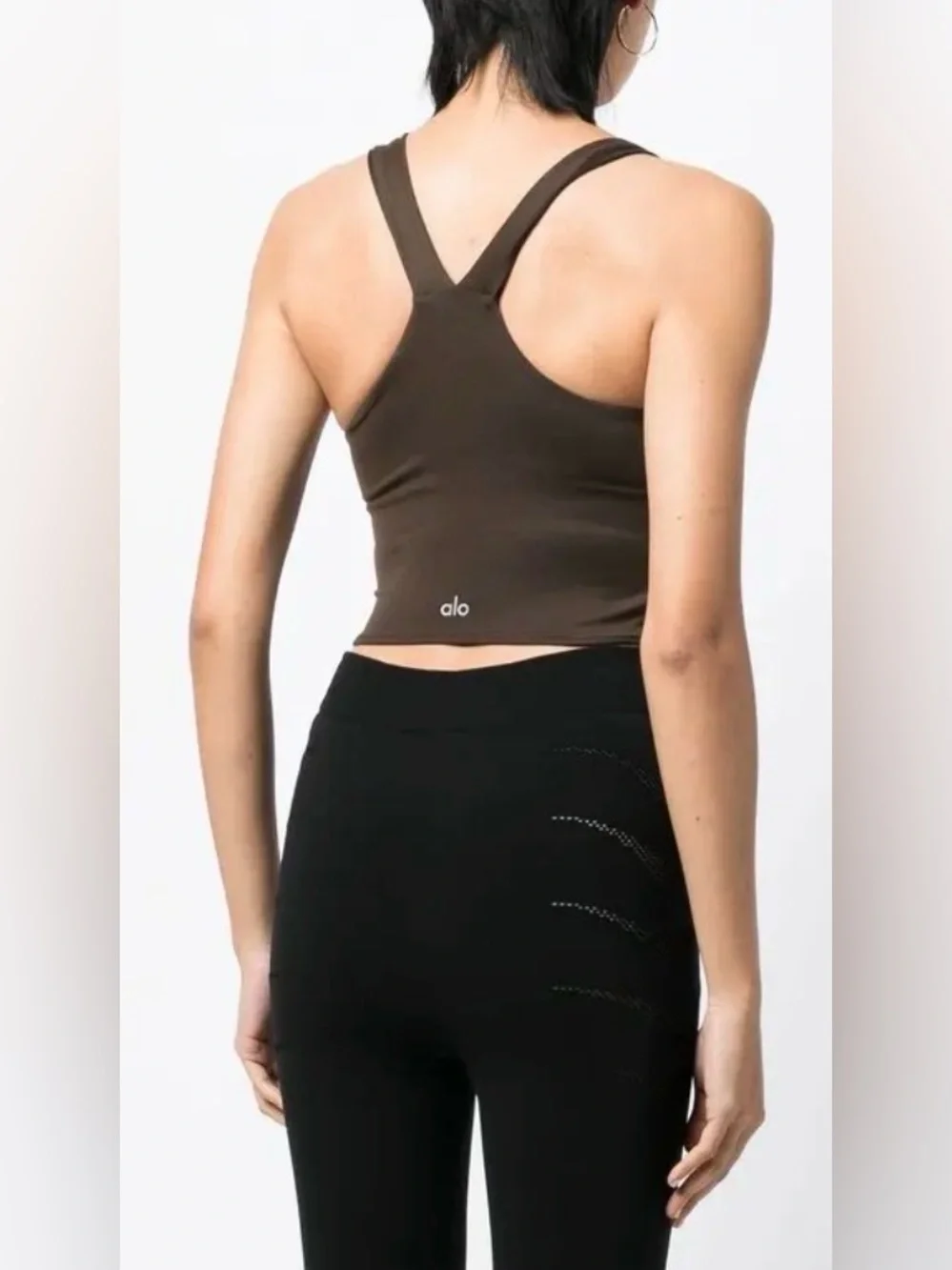 Alo Yoga Real Racerback Bra Tank Brown , size XS